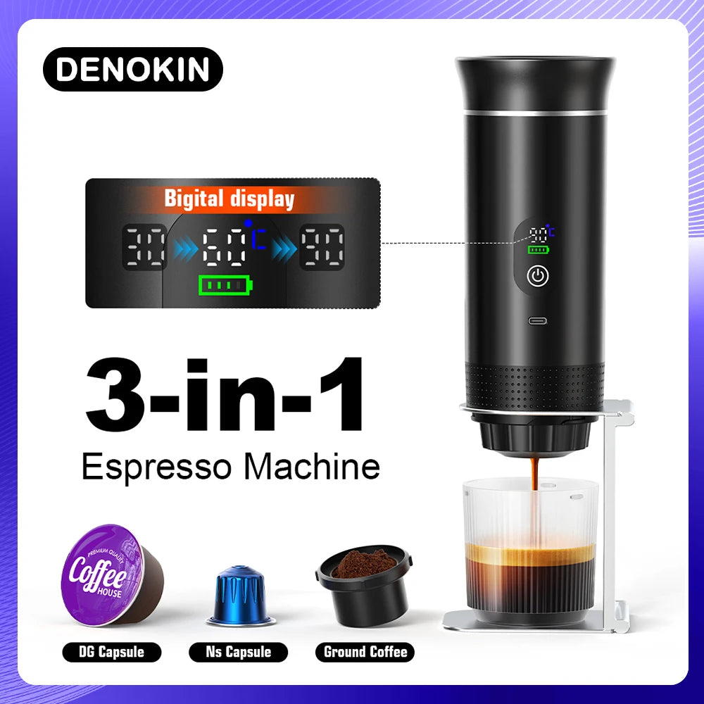 ☕ DENOKIN Portable Espresso Coffee Machine