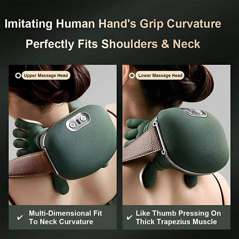 Bionic Neck Shoulder Massager – Deep 4D Kneading with Heat