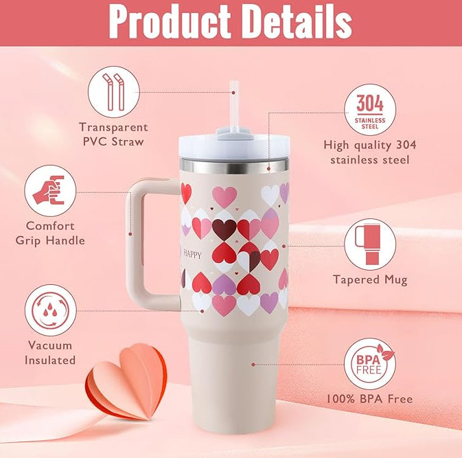🥤 40oz Insulated Tumbler with Handle & Straw